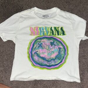Nirvana White Graphic Tees